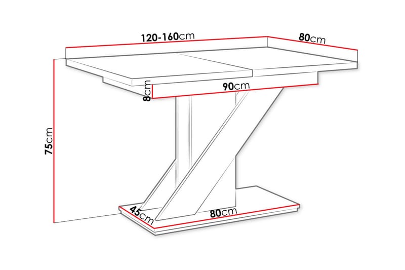 Meva Matbord 120 cm - Vit/Svart - Möbler - Bord & matgrupper - Matbord & köksbord