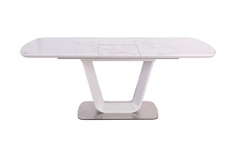 Mireasa Förlängningsbart Matbord 160x90 cm - Glas/Vit/Stål - Möbler - Bord & matgrupper - Matbord & köksbord
