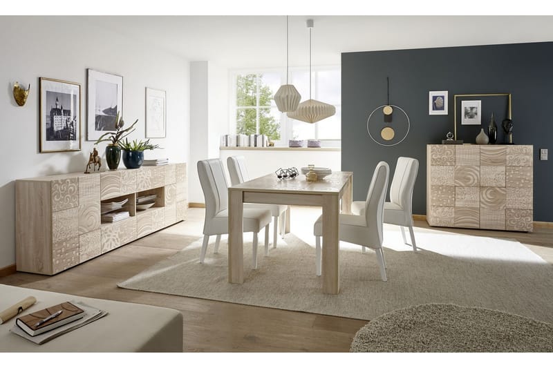 Mironne Förlängningsbart Matbord 180 cm - Vit/Beige/Grå - Möbler - Bord & matgrupper - Matbord & köksbord