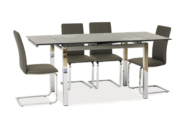 Miteda Förlängningsbart Matbord 110 cm - Glas/Mörkgrå - Möbler - Bord & matgrupper - Matbord & köksbord