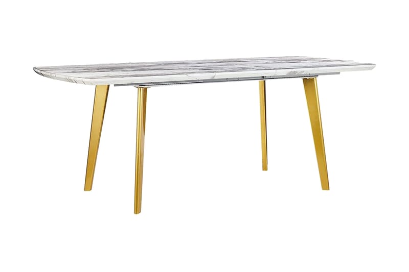 Mosby Matbord 200 cm Hopfällbart - Vit/Guld - Möbler - Bord & matgrupper - Matbord & köksbord