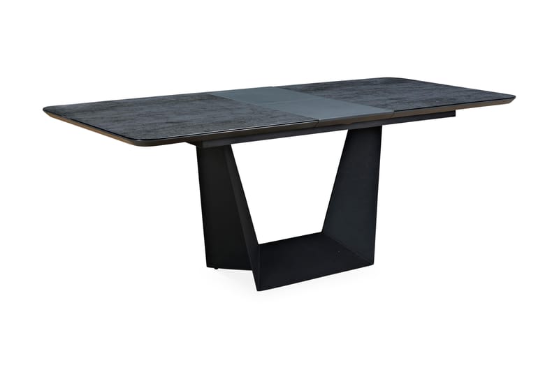 Nance Förlängningsbart Matbord 160 cm Metall/Glas - Svart - Möbler - Bord & matgrupper - Matbord & köksbord