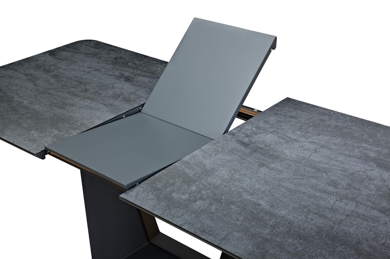 Nance Förlängningsbart Matbord 160 cm Metall/Glas - Svart - Möbler - Bord & matgrupper - Matbord & köksbord