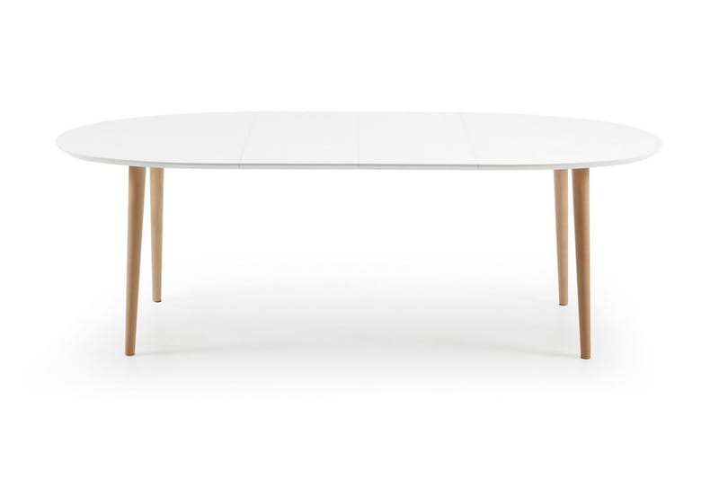 Oakland Förlängningsbart Matbord 140 cm Oval - Massivt Trä/Vit - Möbler - Bord & matgrupper - Matbord & köksbord