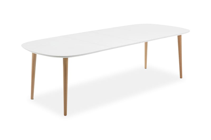 Oakland Förlängningsbart Matbord 160 cm Ovalt - Vit - Möbler - Bord & matgrupper - Matbord & köksbord