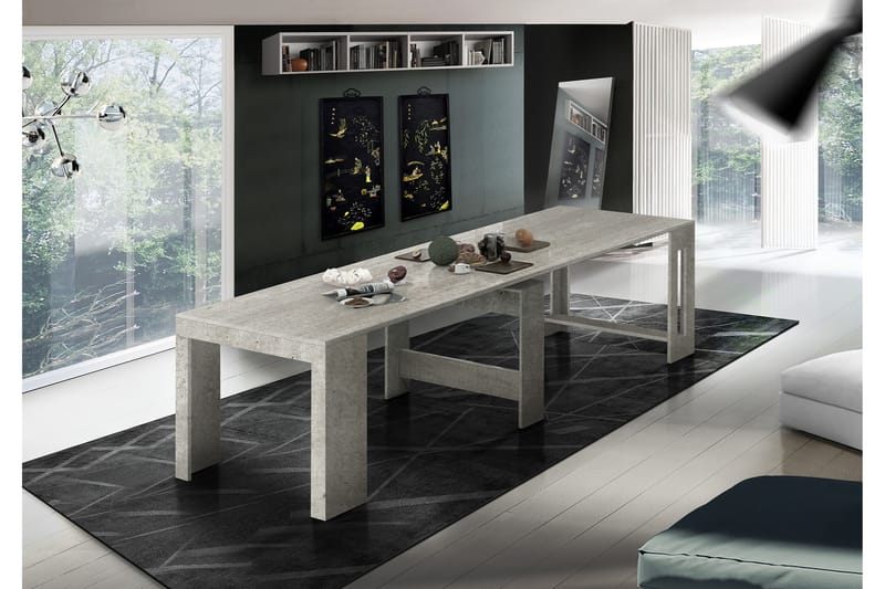 Pratia Förlängningsbart Matbord 90 cm - Betonggrå - Möbler - Bord & matgrupper - Klaffbord & Hopfällbart bord