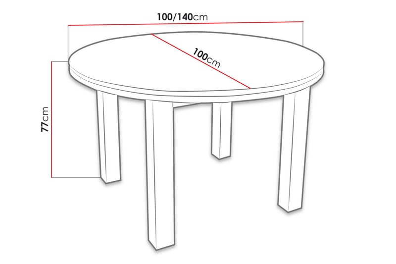 Tabell Förlängningsbart matbord 100 cm - Vit - Möbler - Bord & matgrupper - Matbord & köksbord
