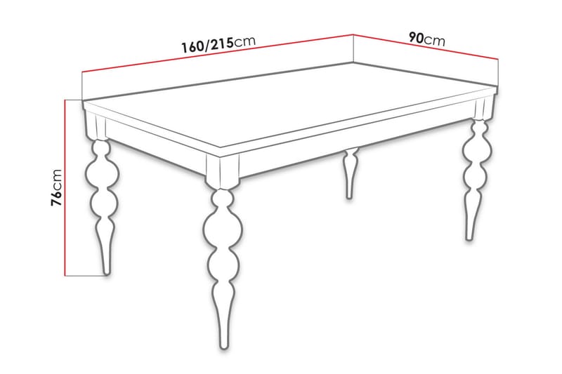 Tabell Förlängningsbart matbord 160 cm - Trä/Natur - Möbler - Bord & matgrupper - Matbord & köksbord