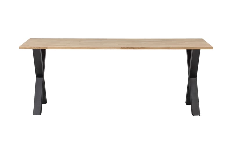 Tablo Matbord X-Formade Ben 220 cm Obehandlat - Ek/Svart - Möbler - Bord & matgrupper - Matbord & köksbord