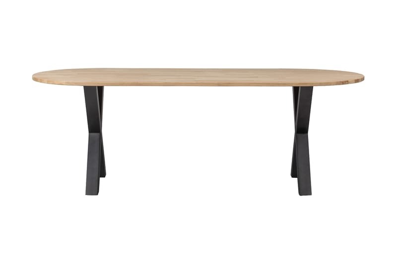 Tablo Matbord X-Formade Ben 220 cm Ovalt - Ek/Svart - Möbler - Bord & matgrupper - Matbord & köksbord
