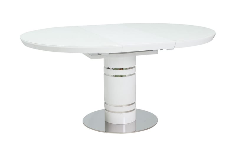 Tathra Förlängningsbart Matbord 120 cm Runt - Glas/Vit/Silver - Möbler - Bord & matgrupper - Matbord & köksbord