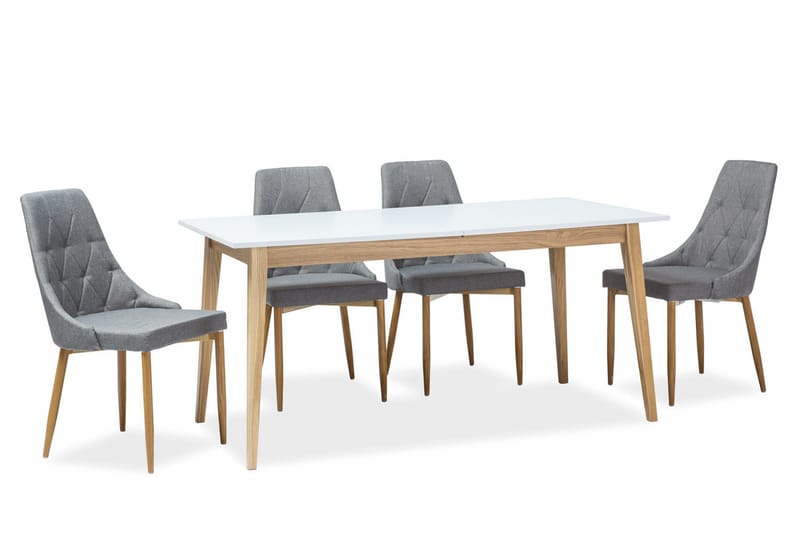 Tirig Förlängningsbart Matbord 120 cm - Vit/Ek - Möbler - Bord & matgrupper - Matbord & köksbord