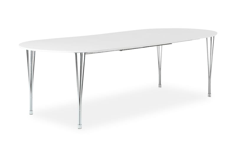 Tyson Förlängningsbart Matbord 160 cm Ovalt - Vit/Krom - Möbler - Bord & matgrupper - Matgrupper
