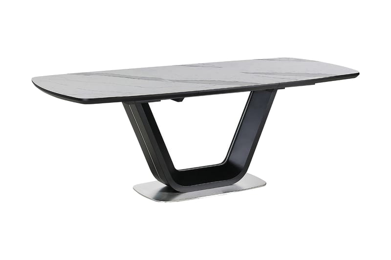 Ventera Förlängningsbart Matbord 160 cm - Keramik/Svart/Vit - Möbler - Bord & matgrupper - Matbord & köksbord
