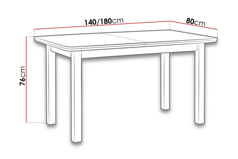 Wenus Matbord 140x80x76 cm - Vit - Möbler - Bord & matgrupper - Matbord & köksbord