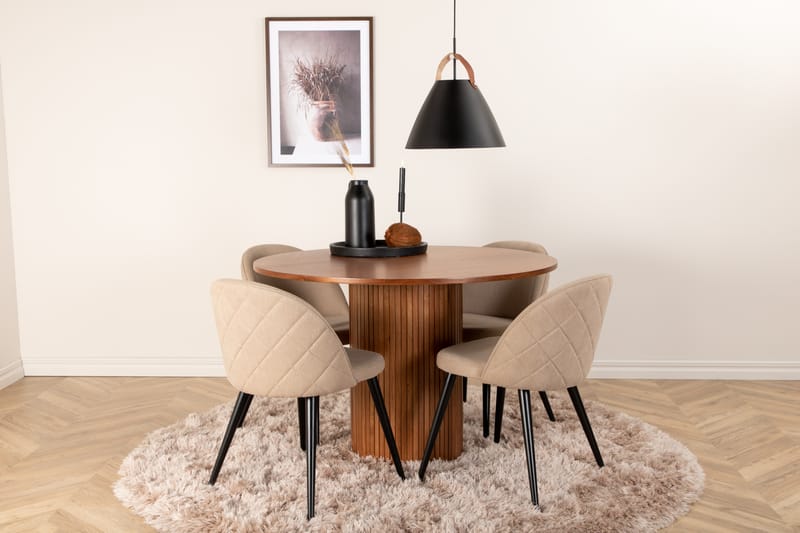 Bianca runt matbord med 4st Velvet matstol - Möbler - Bord & matgrupper - Matbord & köksbord