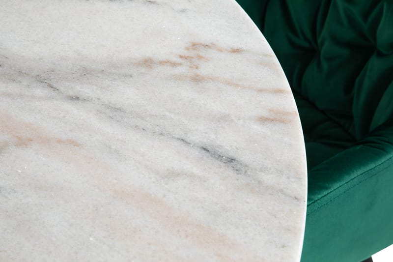 Capri Matgrupp 120 cm Rund Marmor med 4 Giovanni Stol Sammet - Vit/Grön - Möbler - Bord & matgrupper - Matgrupper
