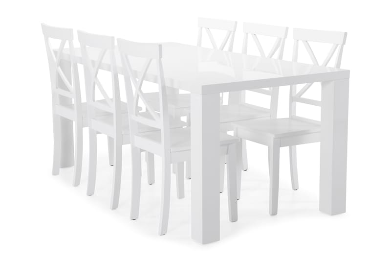 Cibus Matbord med 6 st Mirimar stolar - Vit - Möbler - Bord & matgrupper - Matgrupper