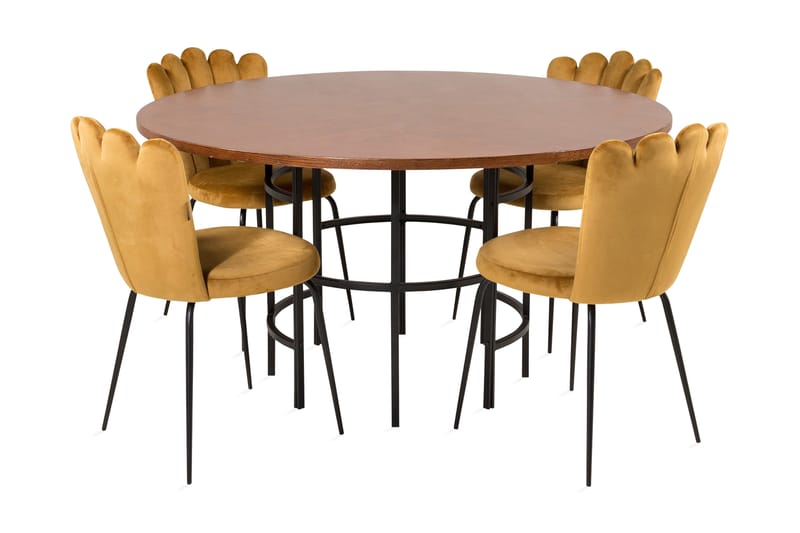 Copenhagen Matgrupp med 4 Limhamn Matstolar Gul - Furniture Fashion - Möbler - Bord & matgrupper - Matgrupper