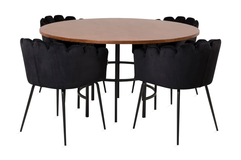 Copenhagen Matgrupp med 4 Limhamn Matstolar Svart - Furniture Fashion - Möbler - Bord & matgrupper - Matgrupper
