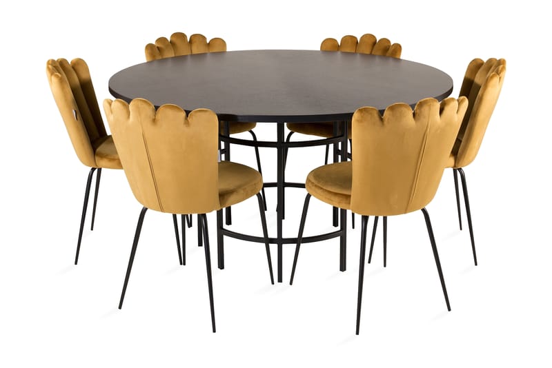 Copenhagen Matgrupp med 6 Limhamn Matstolar Gul - Furniture Fashion - Möbler - Bord & matgrupper - Matgrupper