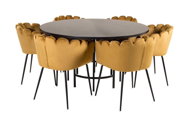 Copenhagen Matgrupp med 6 Limhamn Matstolar Gul - Furniture Fashion - Möbler - Bord & matgrupper - Matgrupper