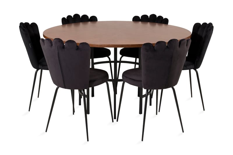 Copenhagen Matgrupp med 6 Limhamn Matstolar Svart - Furniture Fashion - Möbler - Bord & matgrupper - Matgrupper