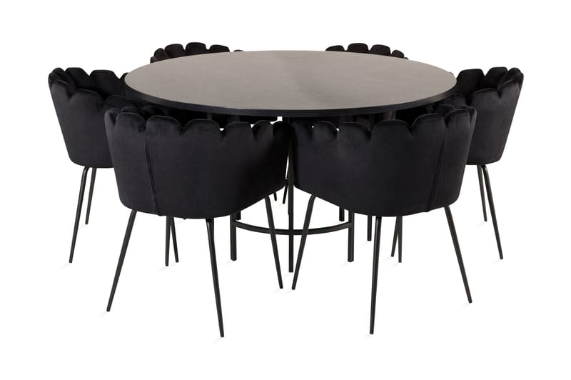 Copenhagen Matgrupp med 6 Limhamn Matstolar Svart - Furniture Fashion - Möbler - Bord & matgrupper - Matgrupper