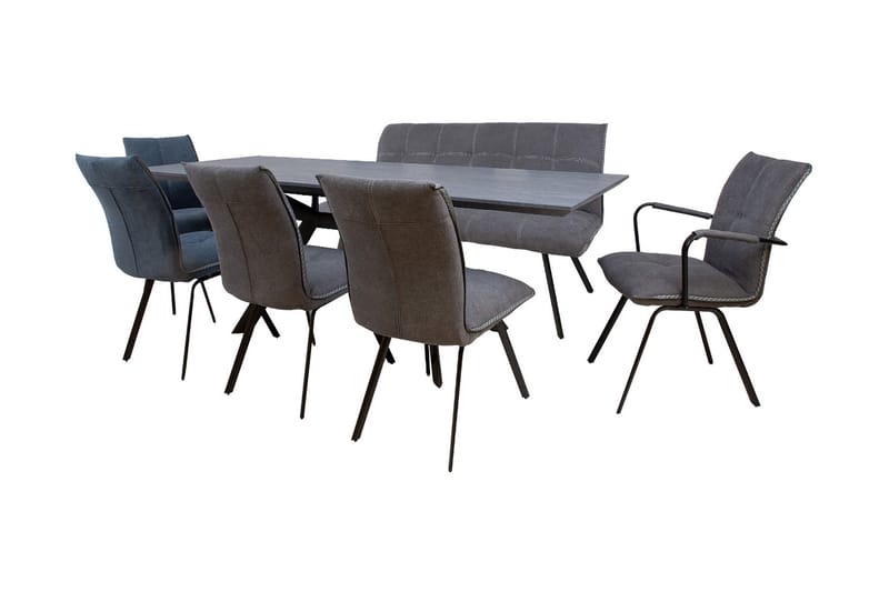Eddy Matgrupp med Bänk och 4 stolar - Möbler - Bord & matgrupper - Matgrupper