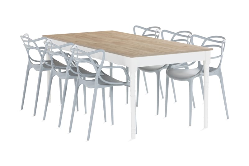 Erin Förlängningsbart Matbord 200 cm  6  Daye Karmstol - Möbler - Bord & matgrupper - Matgrupper