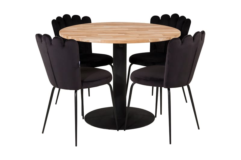 Ezra Matgrupp med 4 Limhamn Matstolar Svart - Furniture Fashion - Möbler - Bord & matgrupper - Matgrupper