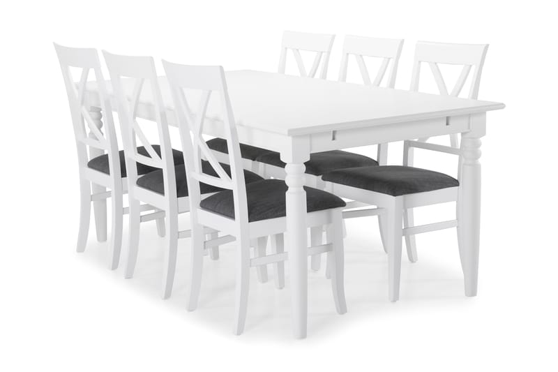 Hampton Matbord med 6 st Hartford stolar - Vit - Möbler - Bord & matgrupper - Matgrupper