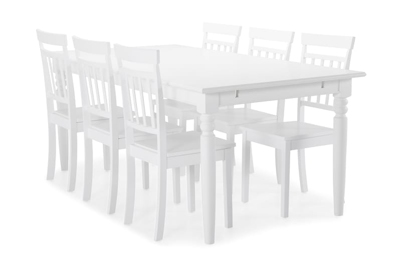 Hampton Matbord med 6 st Hudson stolar - Vit - Möbler - Bord & matgrupper - Matgrupper