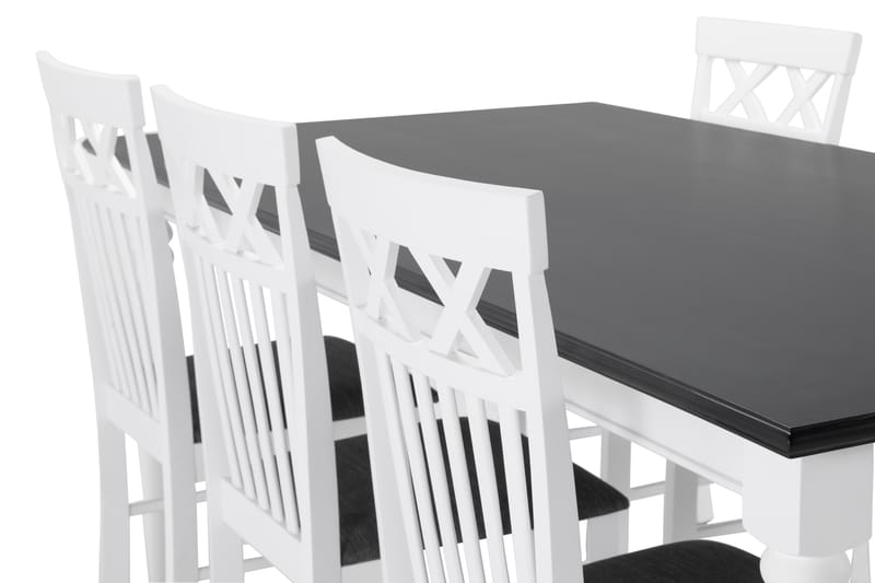 Hampton Matbord med 6 st Rebecka stolar - Vit/Svart - Möbler - Bord & matgrupper - Matgrupper