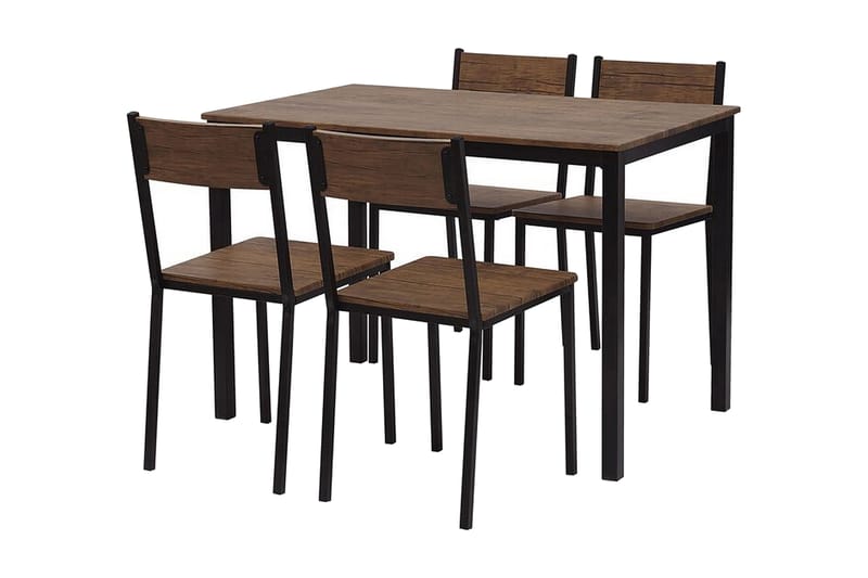 Hamry Matgrupp 110 cm Inkl 4 Stolar - Mörkbrun/Svart - Utemöbler - Utebord & trädgårdsbord - Cafebord