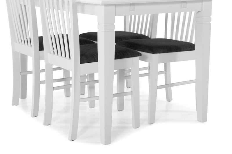 Hartford Förlängningsbart Matbord 120cm med 4 Rebecka stol - Vit/Svart - Möbler - Bord & matgrupper - Matgrupper