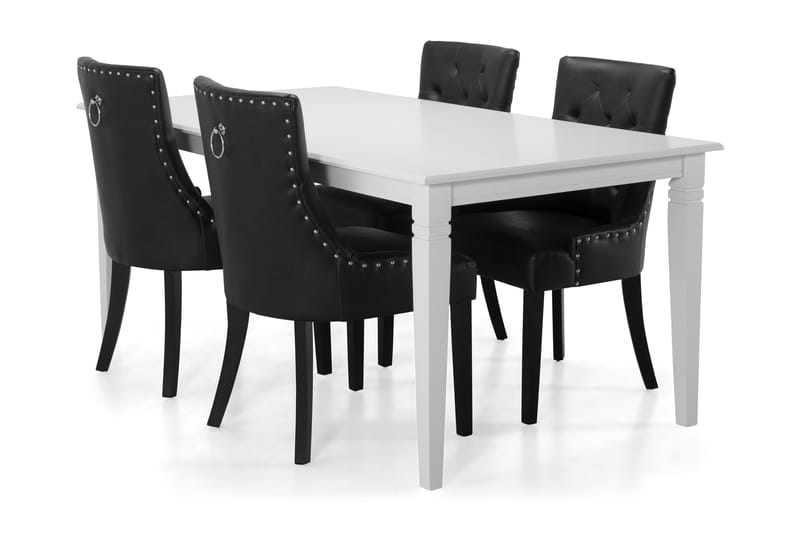 Hartford Matbord med 4 st Tuva stolar - Vit/Svart - Möbler - Bord & matgrupper - Matgrupper