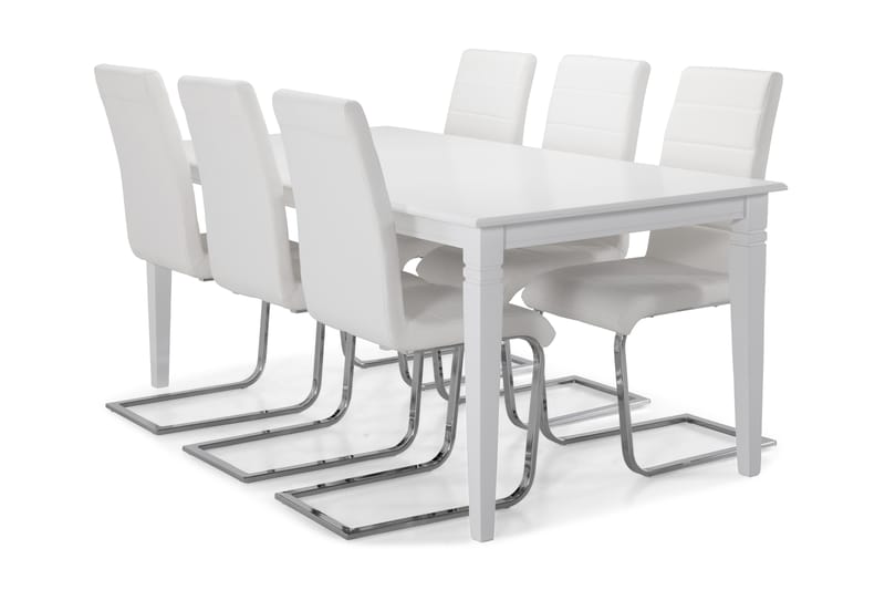 Hartford Matbord med 6 st Cibus stolar - Vit - Möbler - Bord & matgrupper - Matgrupper