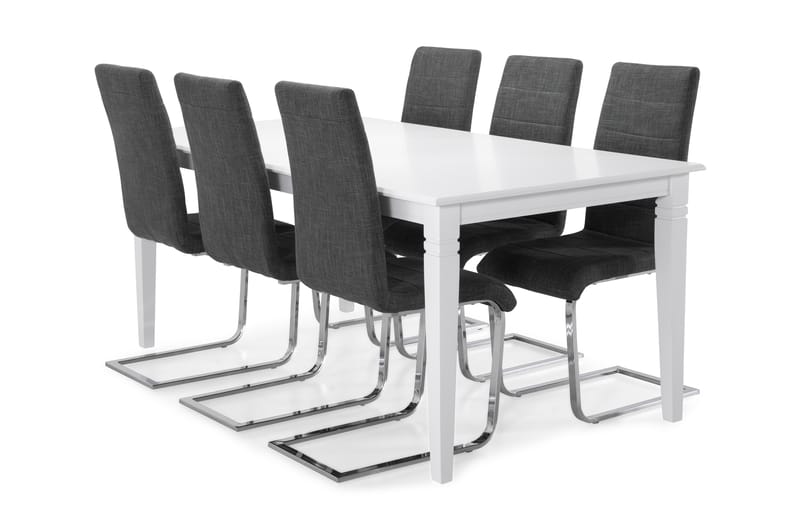 Hartford Matbord med 6 st Cibus stolar - Vit/Grå - Möbler - Bord & matgrupper - Matgrupper