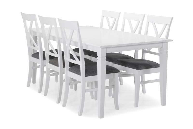 Hartford Matbord med 6 st Hartford stolar - Vit - Möbler - Bord & matgrupper - Matgrupper