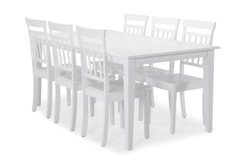 Hartford Matbord med 6 st Hudson stolar - Vit - Möbler - Bord & matgrupper - Matgrupper
