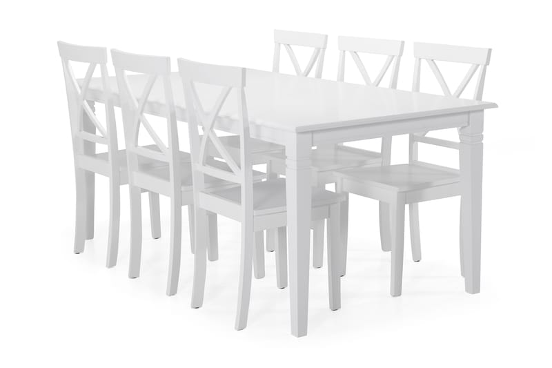 Hartford Matbord med 6 st Mirimar stolar - Vit - Möbler - Bord & matgrupper - Matgrupper