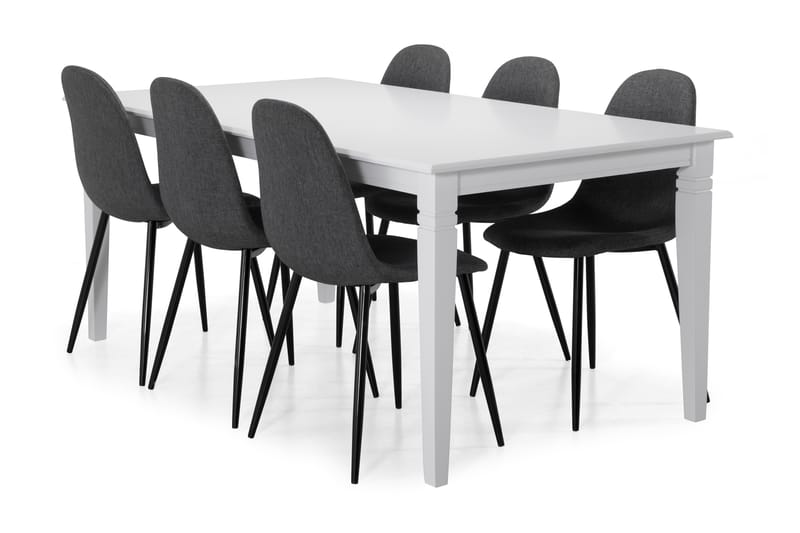 Hartford Matbord med 6 st Nibe stolar - Grå/Svart - Möbler - Bord & matgrupper - Matgrupper