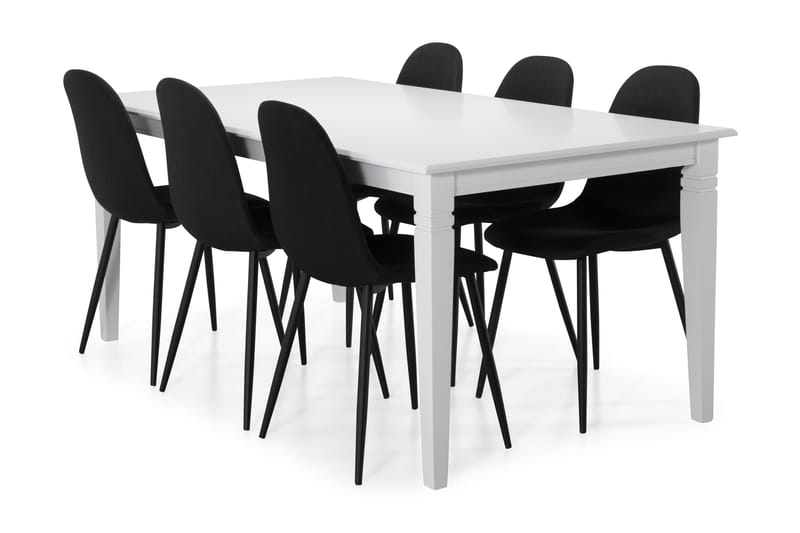 Hartford Matbord med 6 st Nibe stolar - Svart - Möbler - Bord & matgrupper - Matgrupper