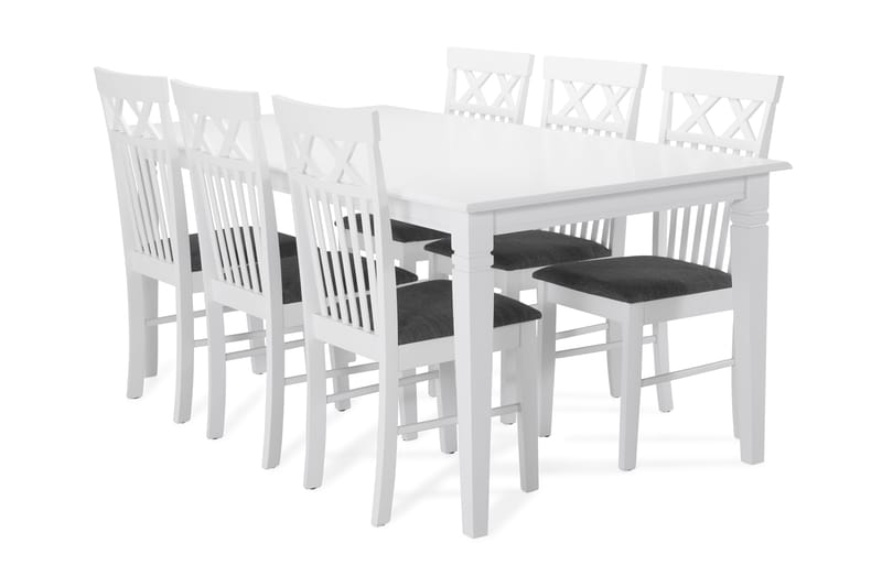 Hartford Matbord med 6 st Rebecka stolar - Vit - Möbler - Bord & matgrupper - Matgrupper