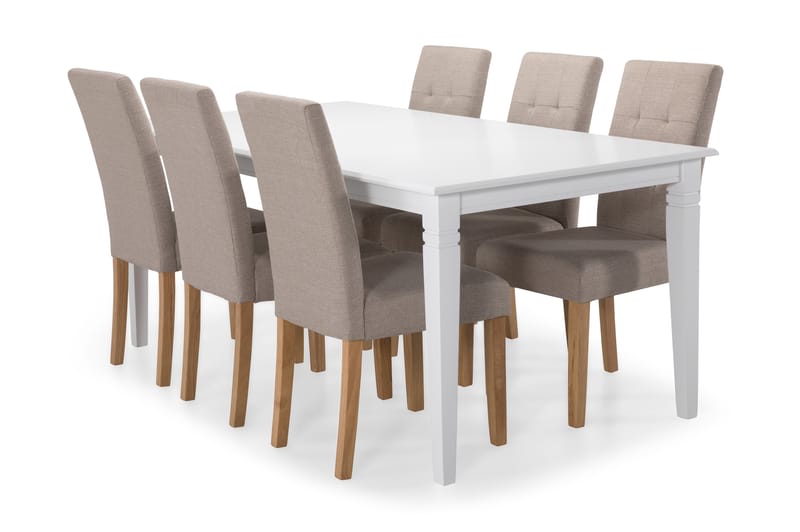 Hartford Matbord med 6 st Viktor stolar - Beige/Ek - Möbler - Bord & matgrupper - Bordstillbehör - Bordsben
