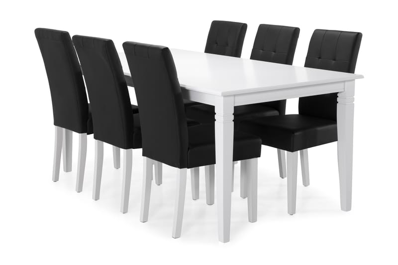 Hartford Matbord med 6 st Viktor stolar - Svart/Vit - Möbler - Bord & matgrupper - Matbord & köksbord
