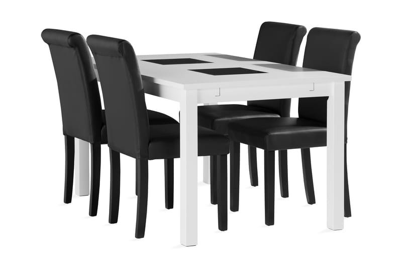 Jasmin Förlängningsbar Matgrupp 140 cm inkl 4 Ravesta Stol - Vit - Möbler - Bord & matgrupper - Matbord & köksbord