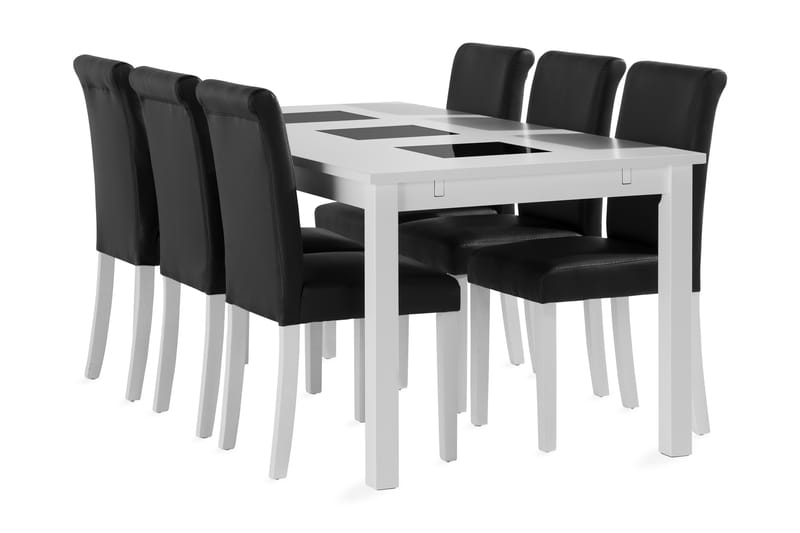 Jasmin Förlängningsbar Matgrupp 180 cm inkl 6 Ravesta Stol - Vit - Möbler - Bord & matgrupper - Soffbord