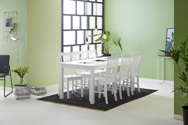Jasmin Matbord med 6 st Augusta stolar - Vit - Möbler - Bord & matgrupper - Matgrupper